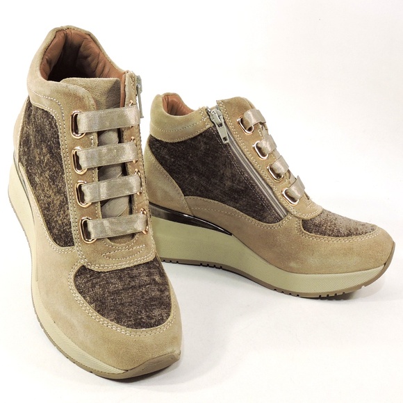 PHIL GATIÈR by REPO Shoes - REPO 🇮🇹 WOMEN'S BEIGE COMFORT WINTER WEDGE BOOTIE